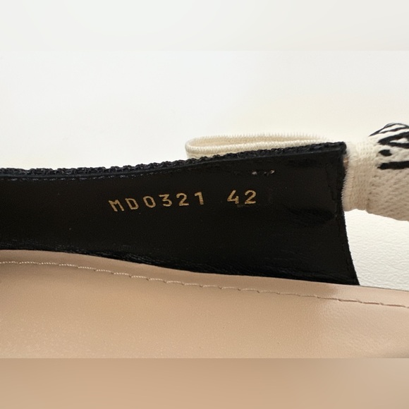 DIOR BLACK FABRIC AND RIBBON FLAT SLINGBACKS SIZE 42 - Picture 7 of 16